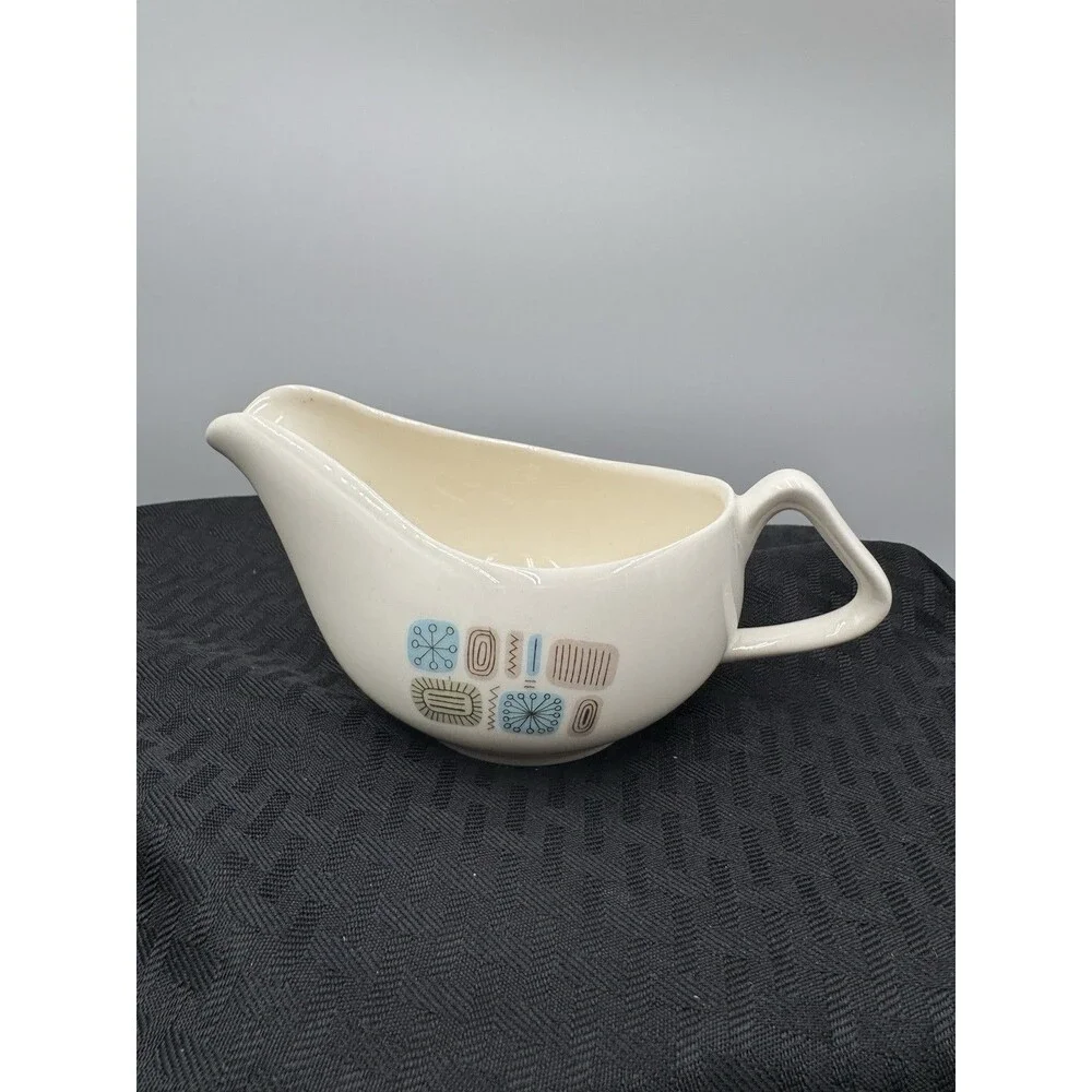 Vintage Mid Century 1950s Canonsburg TEMPORAMA Atomic Gravy Sauce Boat Dish Aqua